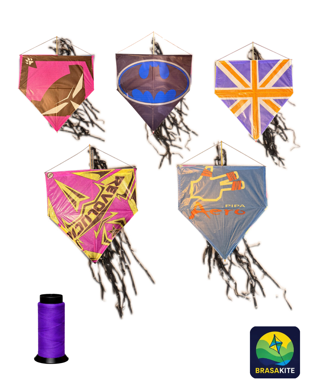 5 pipas com rabiola + 1 linha